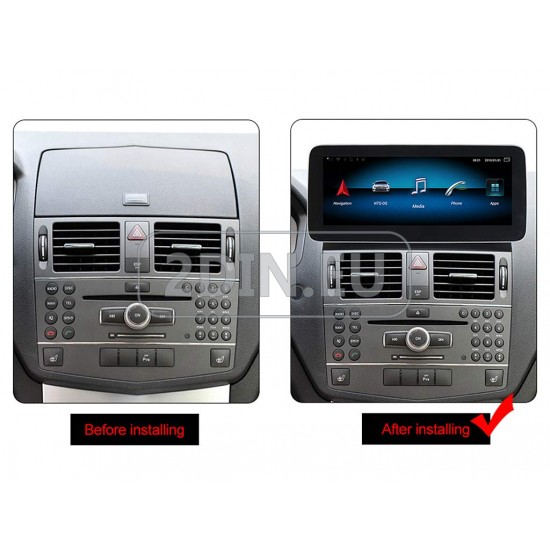 MERCEDES C-Class W204 - 12.3" МУЛТИМЕДИЯ / Навигация android 16 CPU:8-CORE, RAM:4GB, ROM:64GB